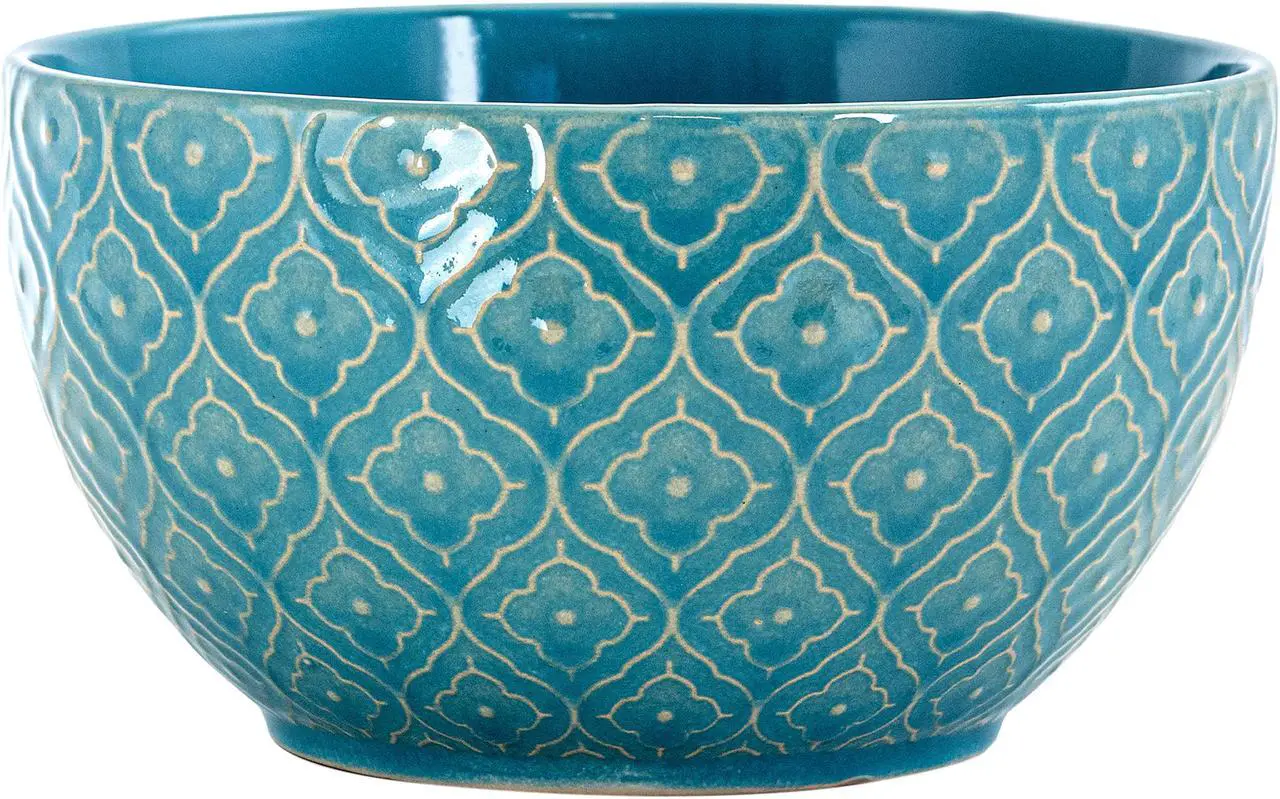 Alt view image 3 of 7 - Elama Aqua Lily 16 Piece Luxurious Stoneware Dinnerware with Complete Setting for 4