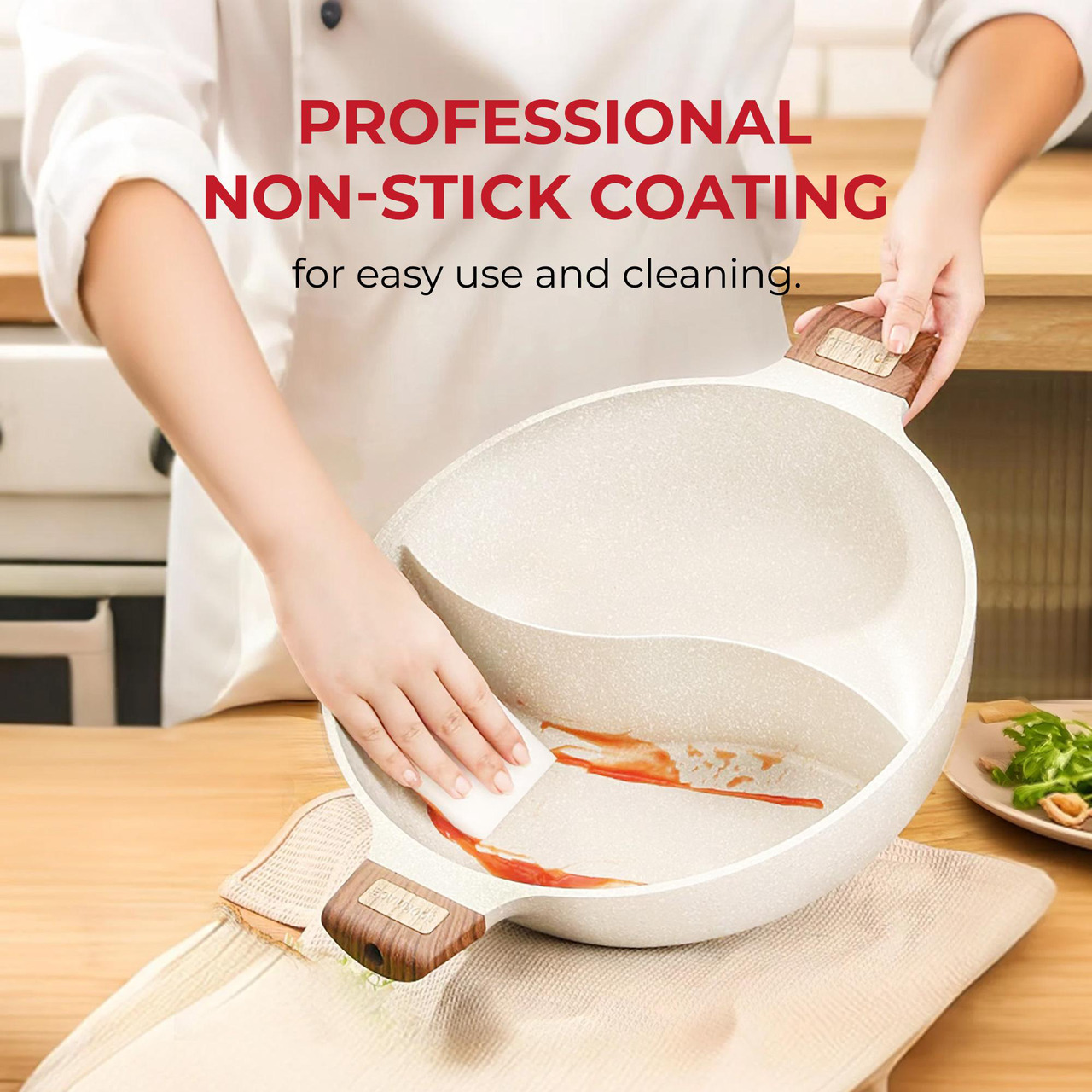 Open Box: Rosewill 4.2QT Double Flavor Non-sticking Hot Pot with Divider, 13 inch Divided Stockpot for Cooking, Hot pot for Induction Cooktop and Gas Stove, Electric Burner, Silicon Soup & Ladle Included - Newegg.com - Open Box condition - Image 16
