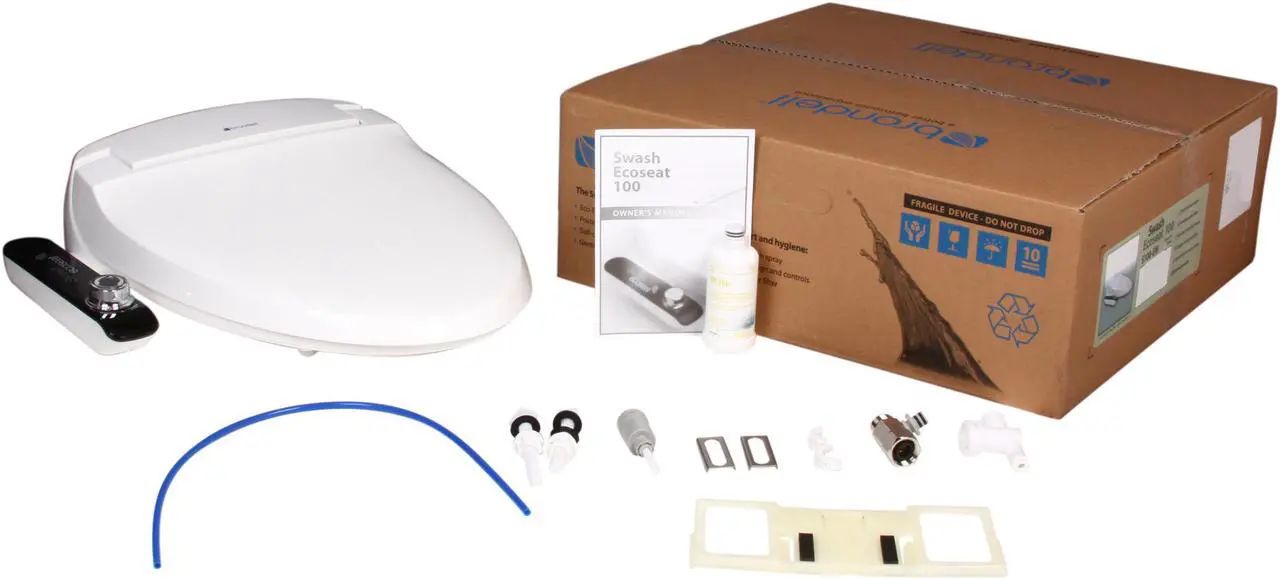 Alt view image 10 of 10 - Brondell S100-EW Swash Ecoseat 100 Bidet Toilet Seat-Elongated, White