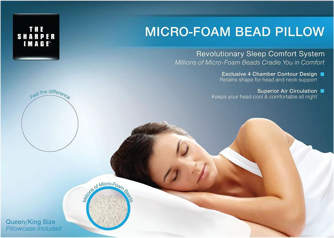 Main image of The Sharper Image Queen Size Micro-Foam Bead Therapy Pillow