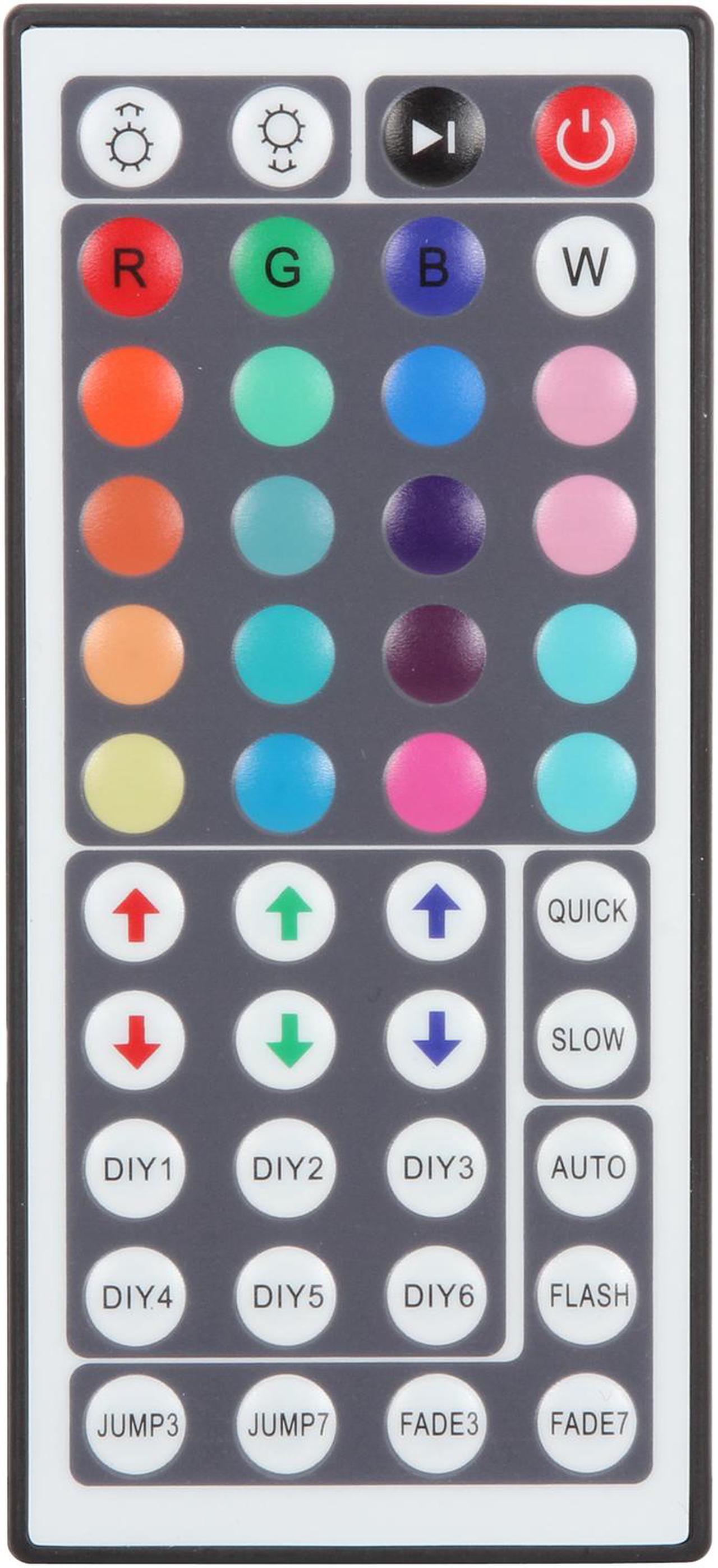 Alt view image 5 of 7 - HitLights RGB Multicolor Changing SMD5050 LED Light Strip Kit - 150 LEDs, 16.4 Ft Roll, Cut to Length, Includes 60W Adapter and 44 Key Controller - Color Changing, 149 Lumens per foot