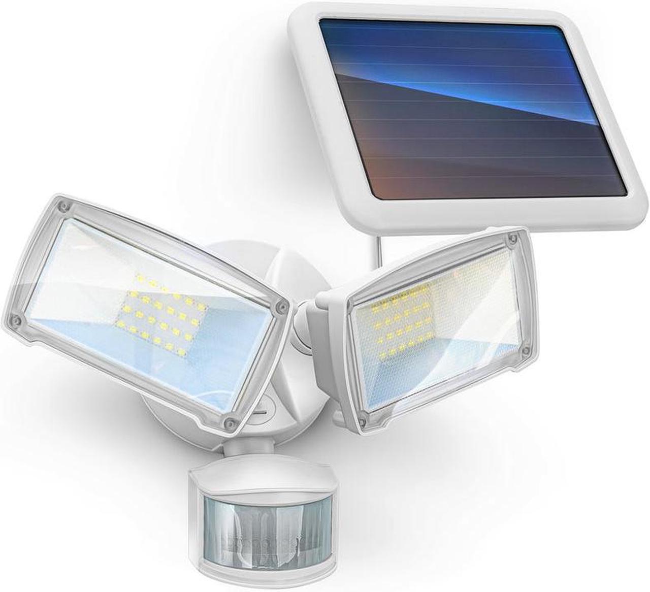 Main image of Home Zone Security ES00726V Solar Motion Sensor Light: Twin Head 6000K Light