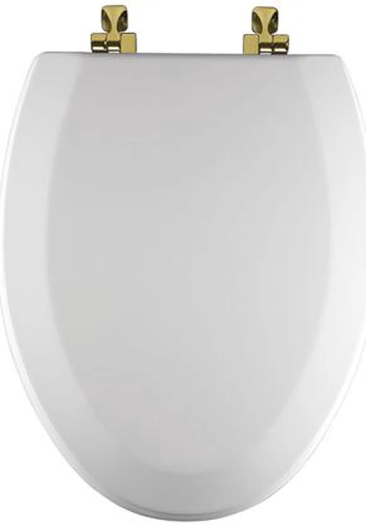 Main image of Church/Bemis 585BR 000 Elongated Wood Seat w/Polished Brass Hinges, White
