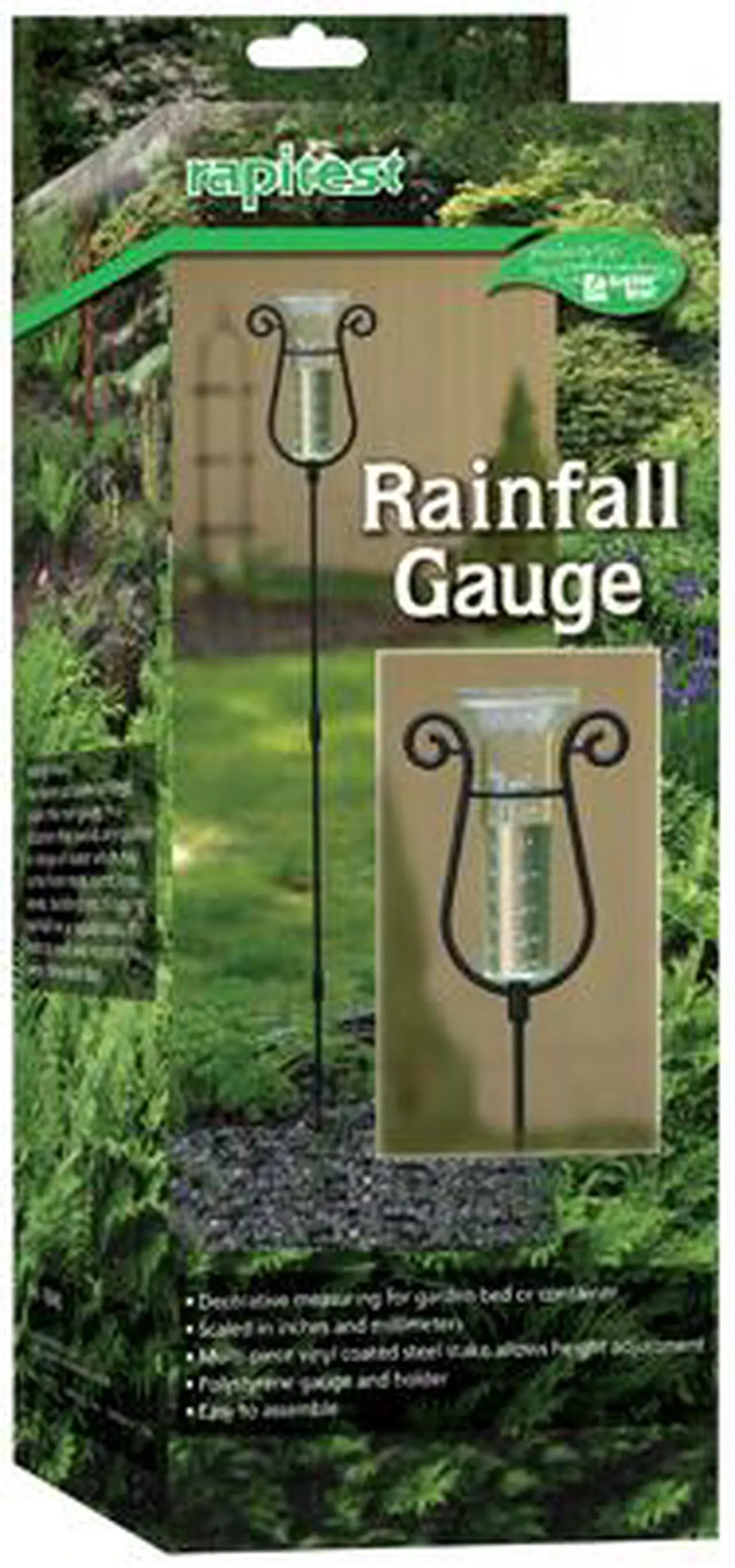 Luster Leaf Regenmesser 1640 - Rainfall Gauge Bis 12,5cm Schwarz