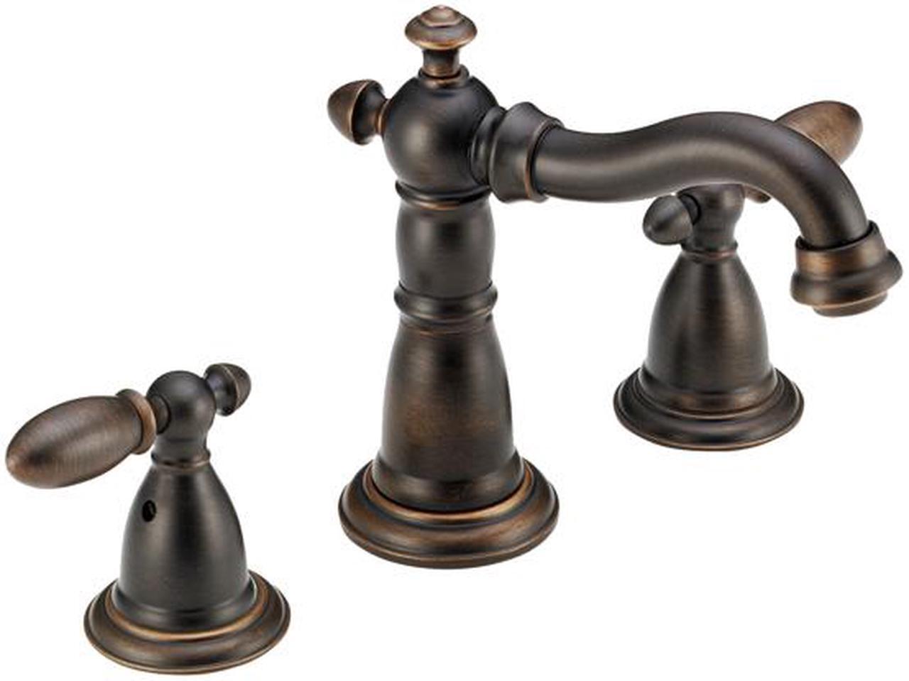 Main image of DELTA 3555LFRB-216RB 6" Widespread Victorian Two Handle Widespread Lavatory Faucet Venetian Bronze