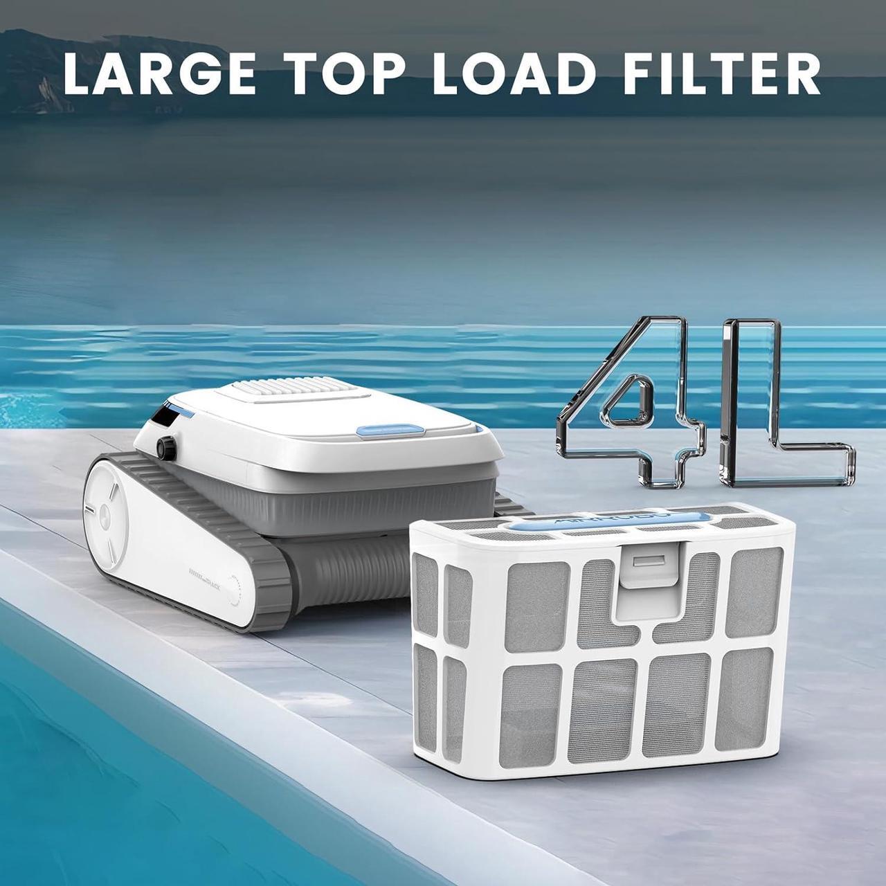 Alt view image 8 of 9 - AIRROBO PC10 Cordless Robotic Pool Cleaner, Smart Navigation, Wall & Waterline Cleaning, Above Ground & Inground Pools up to 1829 Sq. Ft.