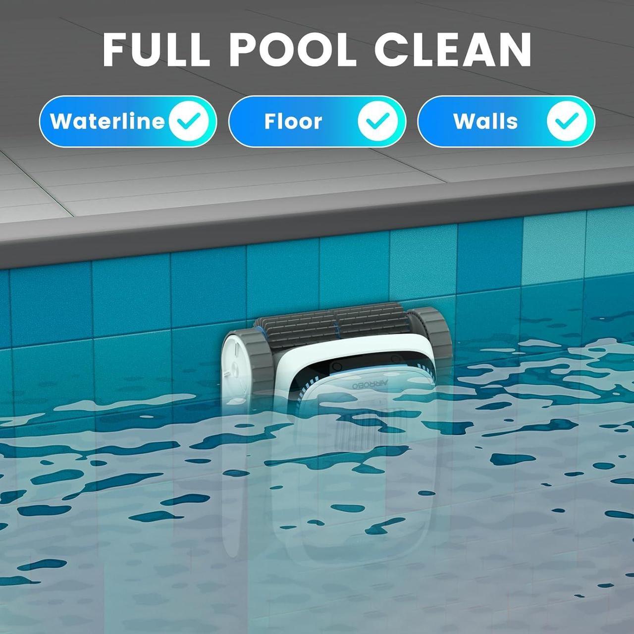 Alt view image 4 of 9 - AIRROBO PC10 Cordless Robotic Pool Cleaner, Smart Navigation, Wall & Waterline Cleaning, Above Ground & Inground Pools up to 1829 Sq. Ft.