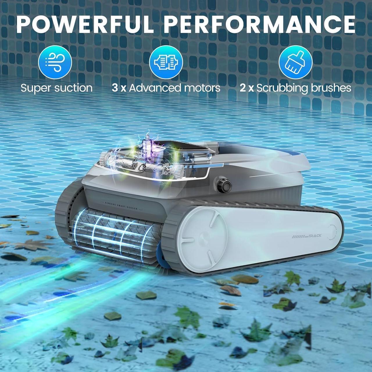 Alt view image 3 of 9 - AIRROBO PC10 Cordless Robotic Pool Cleaner, Smart Navigation, Wall & Waterline Cleaning, Above Ground & Inground Pools up to 1829 Sq. Ft.