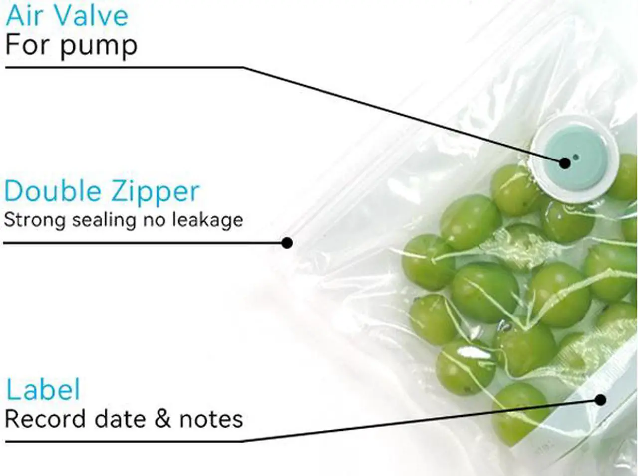 Alt view image 2 of 14 - FONTAL Vacuum Reusable Food Sealer Bags 12 Pack (Size: 7.9" x 8.9" and 10.2" x 13.6" and 11.8" x 19.1") Electric Vacuum Not included