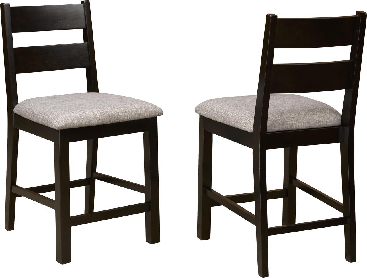 Brassex Elani Counter Stool - Set of 2 - Black/Dark Oak  (YF-1749DA-PC)