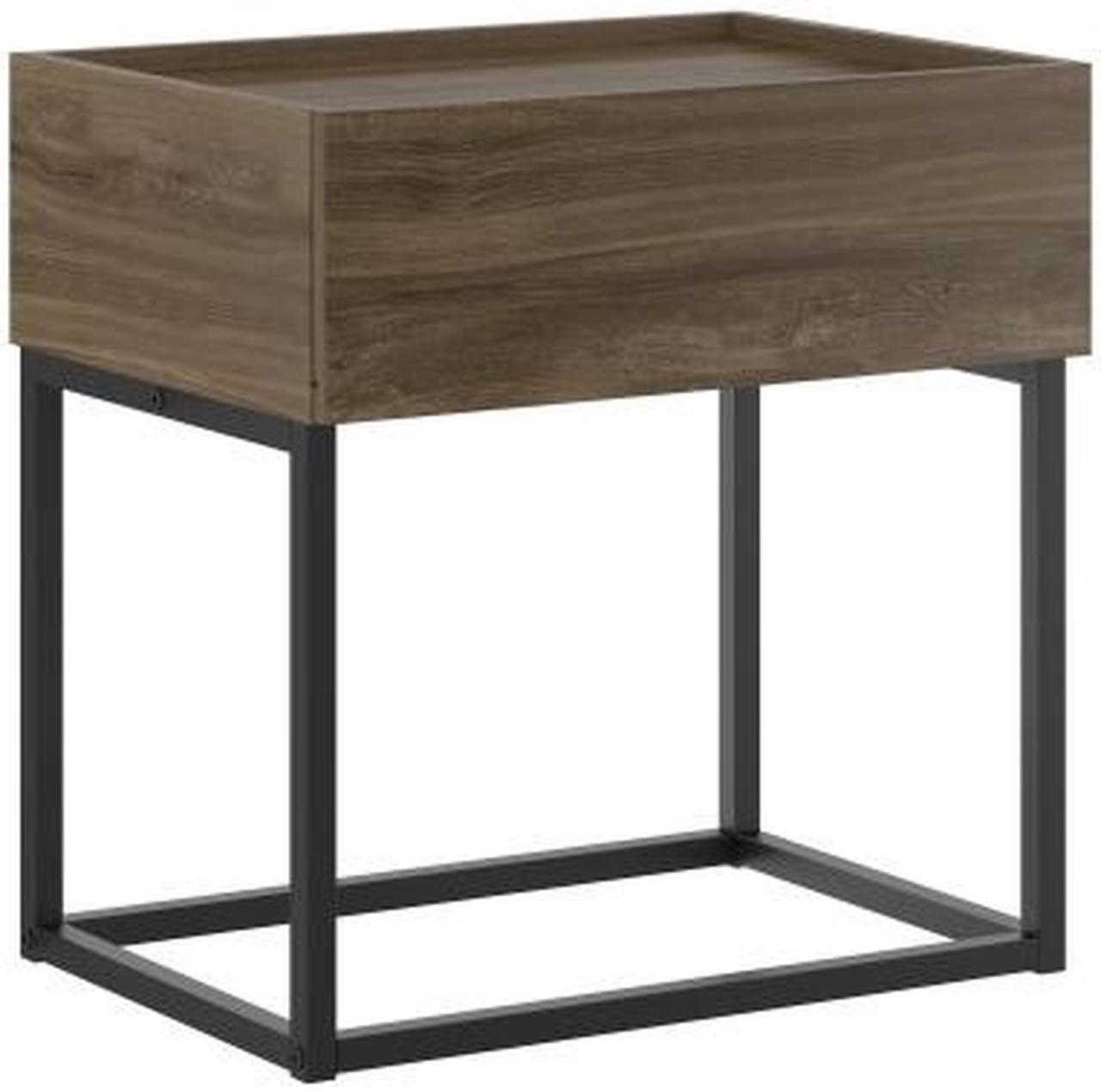 Brassex Night Stand with Storage - Matte Black  (1343)