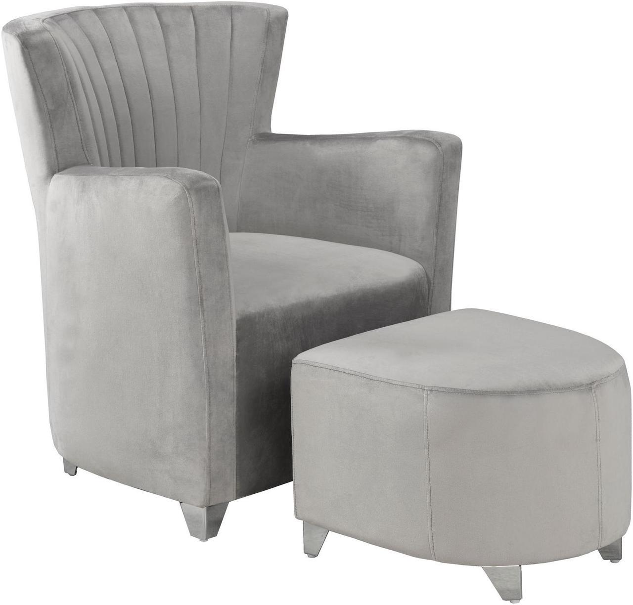 Brassex Sorrento Chair & Ottoman - Grey  (0711 GR)