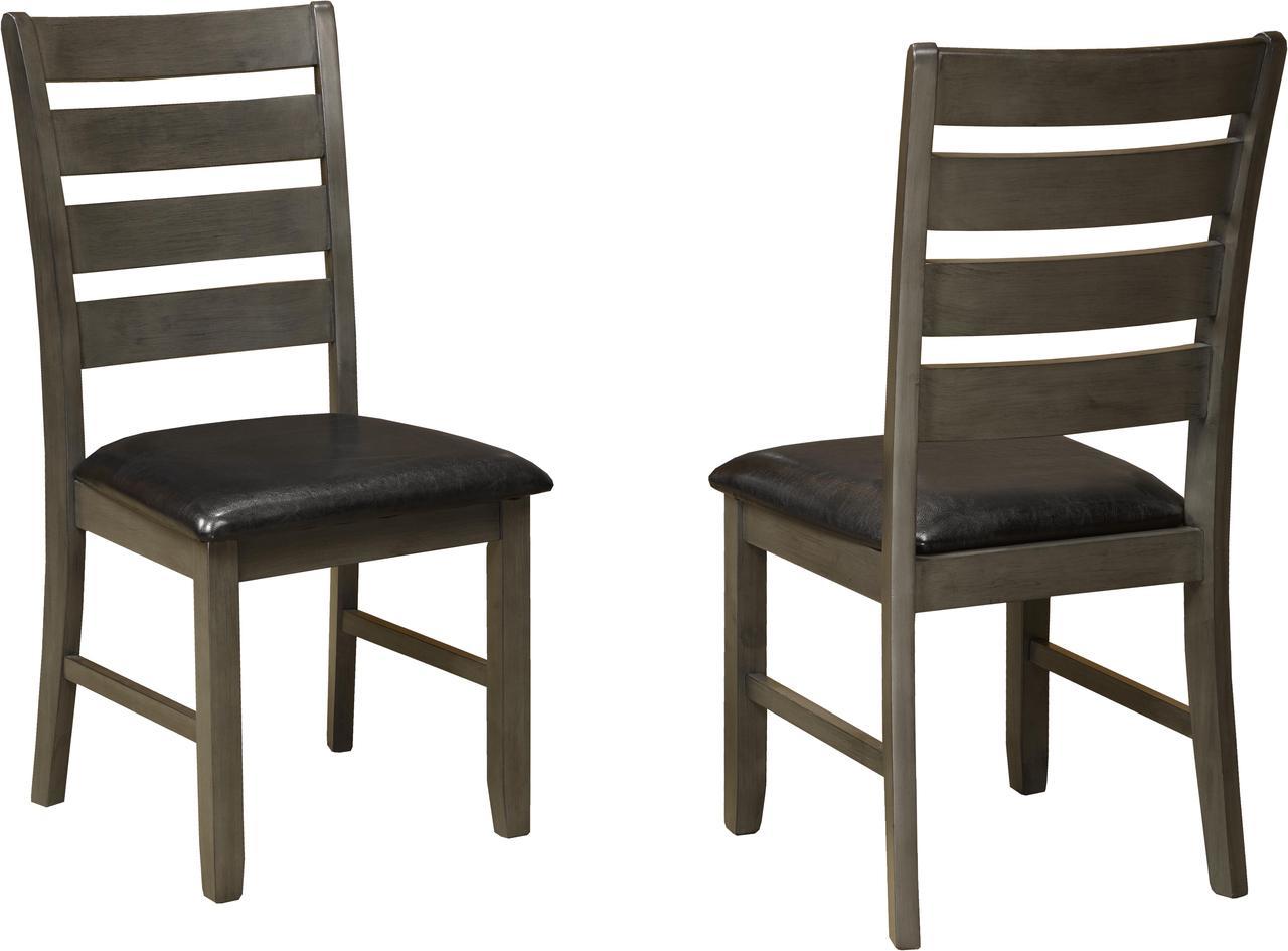 Brassex Oakley Side Chair - Set of 2 - Dark Grey (679G-22)