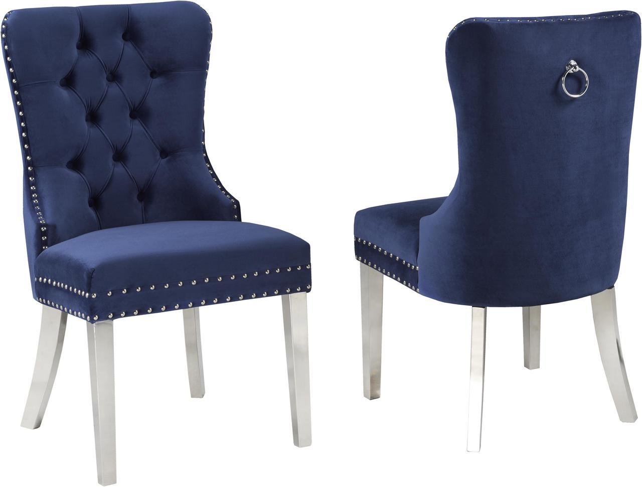 Brassex Dining Chair - Set of 2 - Navy  (F459-BL)