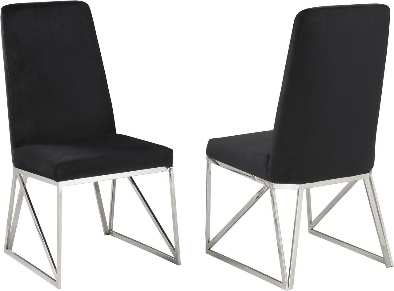 Brassex Ariela Dining Chair - Set of 2 - Black  (DX-2014 BLK)