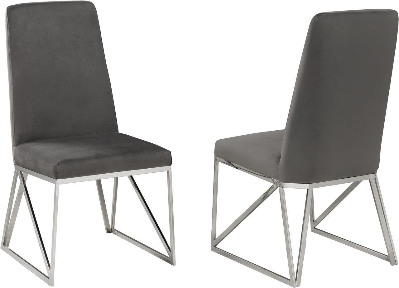 Brassex Ariela Dining Chair - Set of 2 - Grey  (DX-2014 GR)