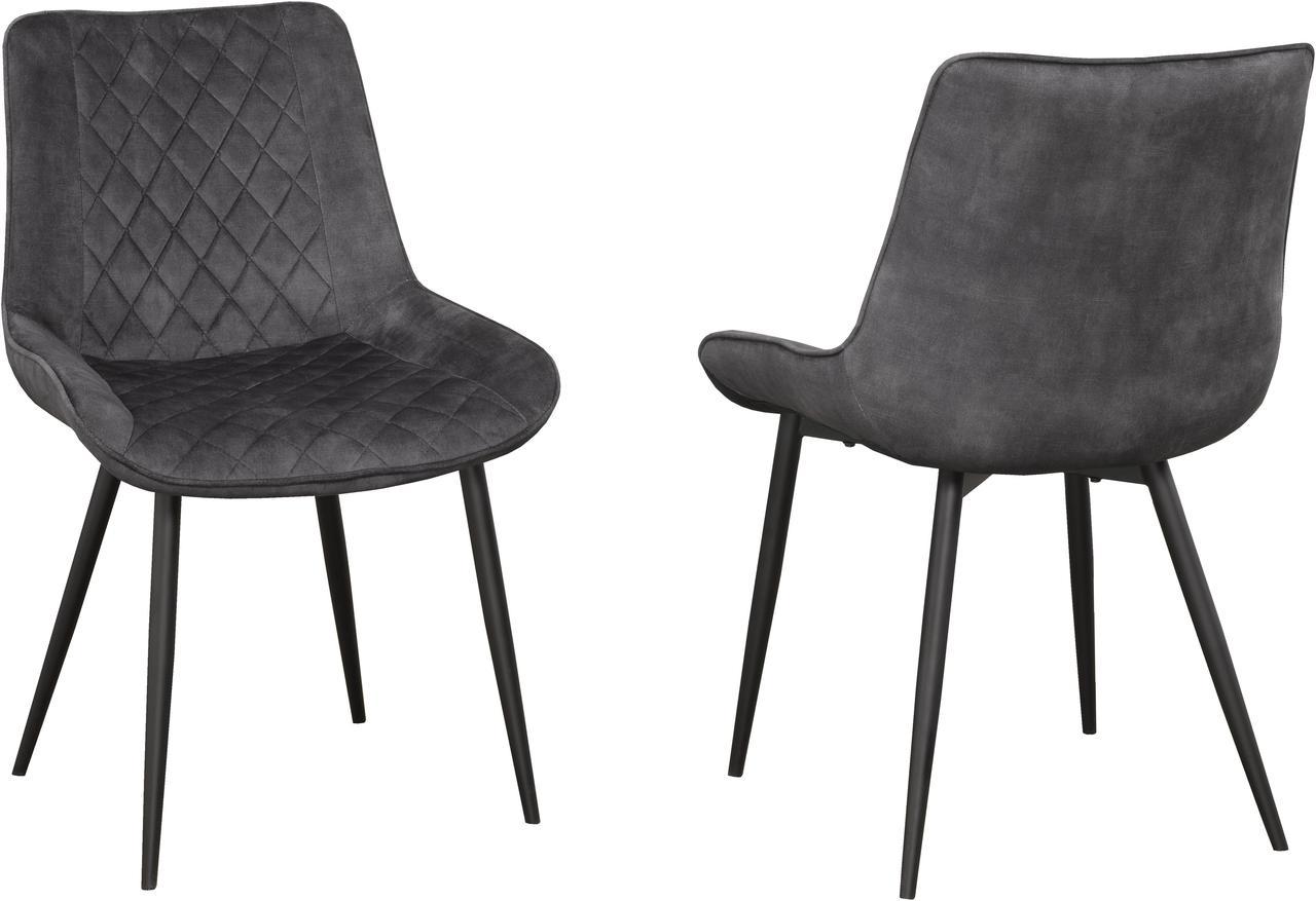 Brassex Fabian Dining Chair - Set of 2 - Dark Grey  (DRC-2002)