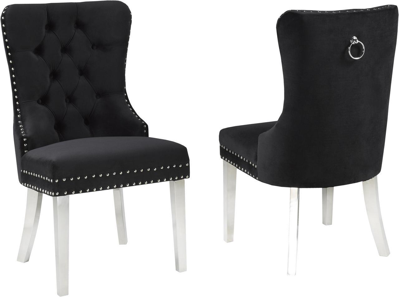 Brassex Benicio Dining Chair - Set of 2 - Black  (445-BK)