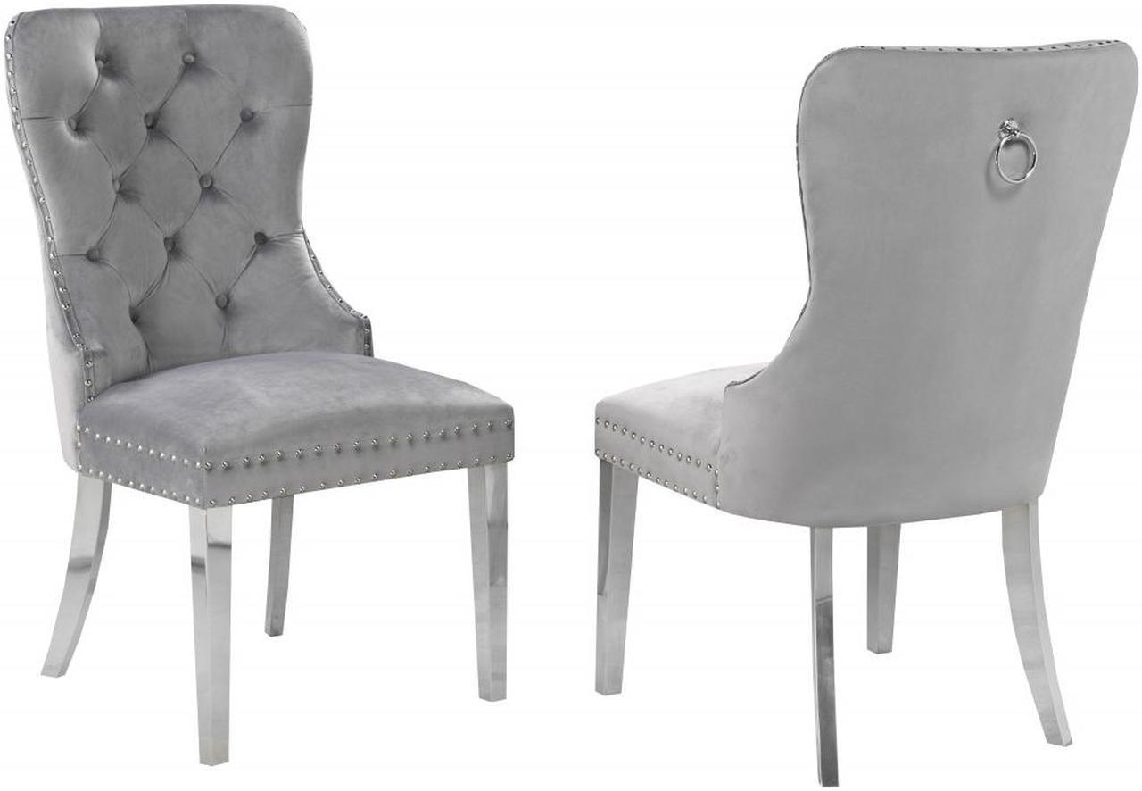 Brassex Benicio Dining Chair - Set of 2 - Grey  (445-GY)