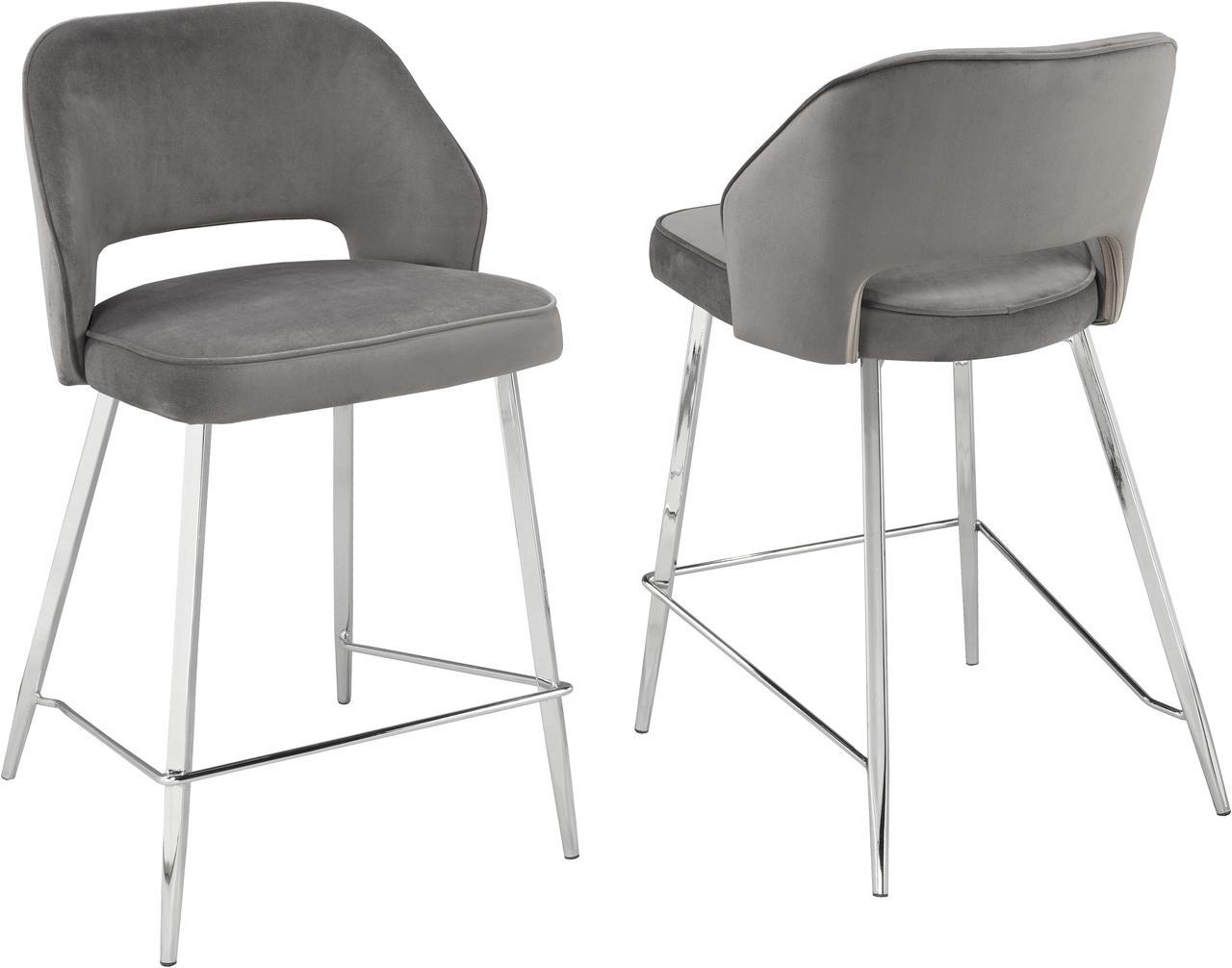 Brassex  Counter Stool - Set of 2 - Grey  (C-1205H-1 GR)