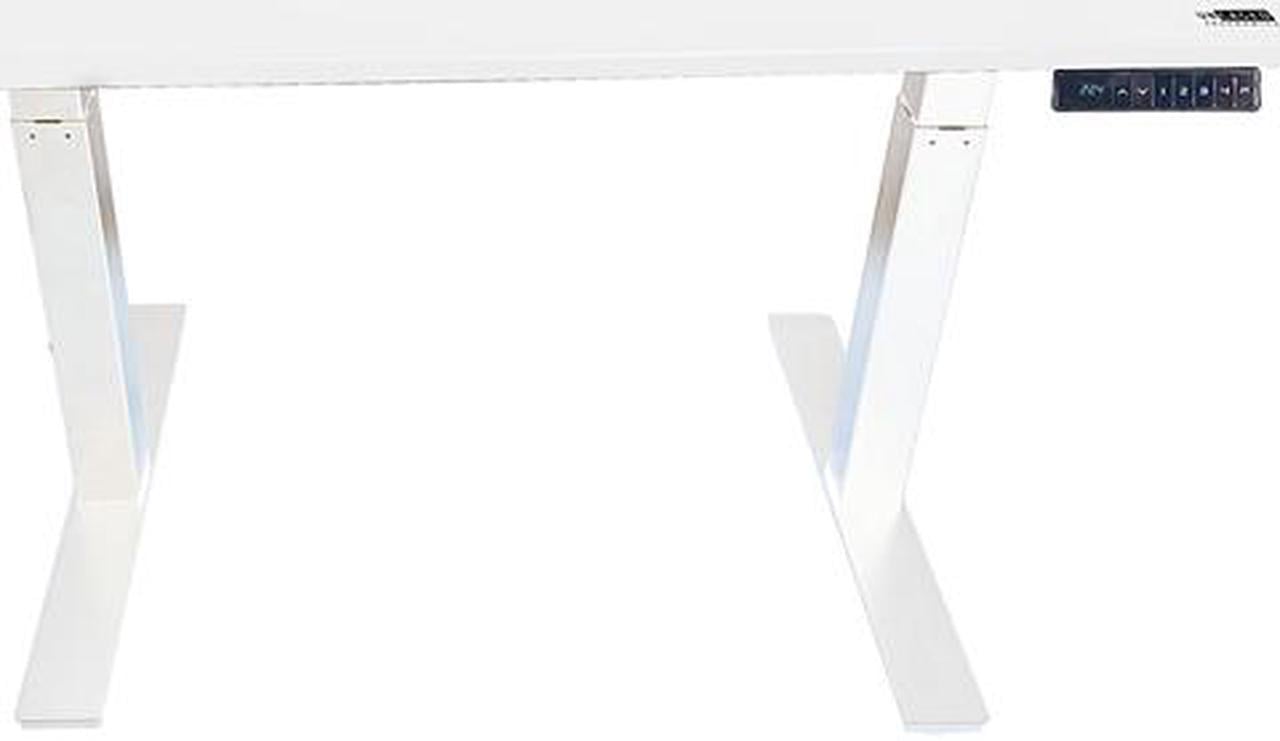 Uncaged Ergonomics RUWW Rise Up Electric Height Adjustable Sit/Stand Desk, with WHITE Desktop, Memory, Dual Motors (WHITE MDF Top/White Frame)