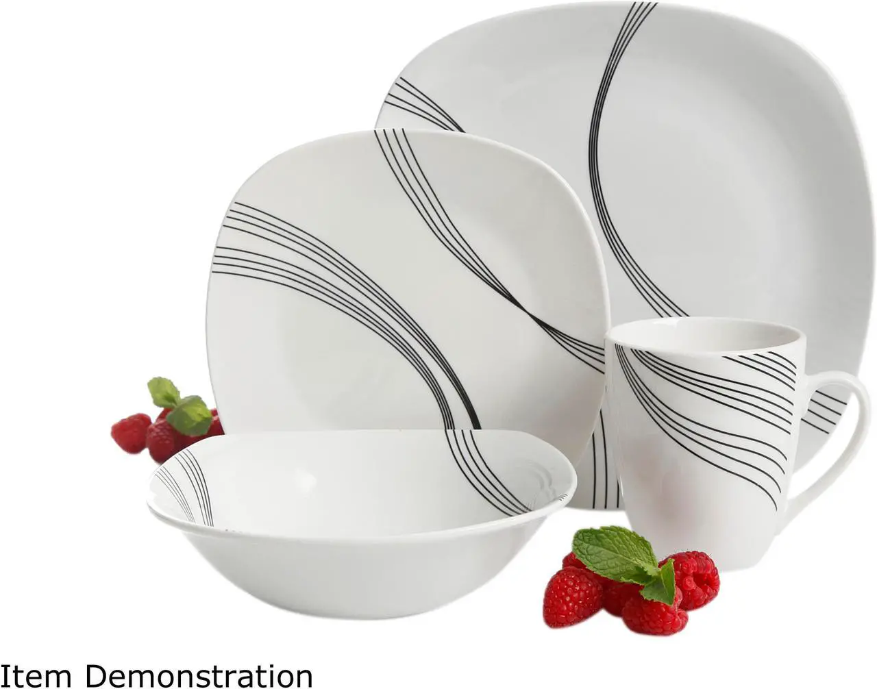 Alt view image 2 of 2 - Gibson Overseas Curvation 16 Piece Dinnerware Set