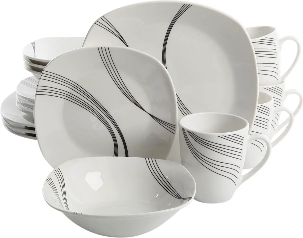 Main image of Gibson Overseas Curvation 16 Piece Dinnerware Set
