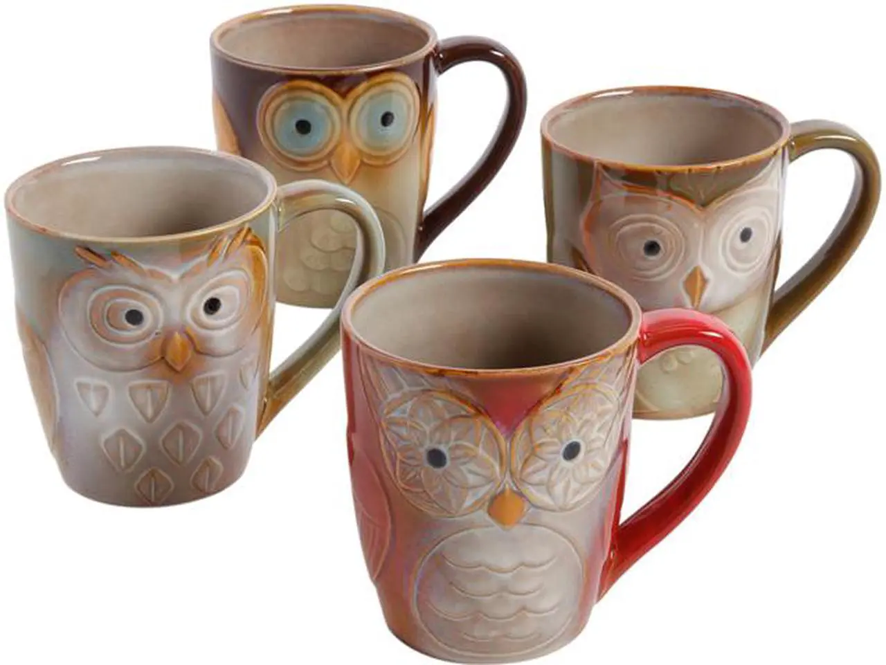 Main image of Gibson Home 85223.01 Night Owls 4 Pack 17oz Mugs, Assorted Colors