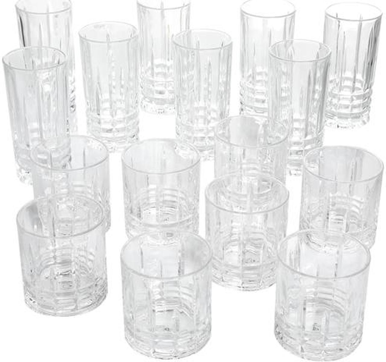 Main image of Gibson Home Jewelite 16 Piece Tumbler and Double Old Fashioned Glass Set
