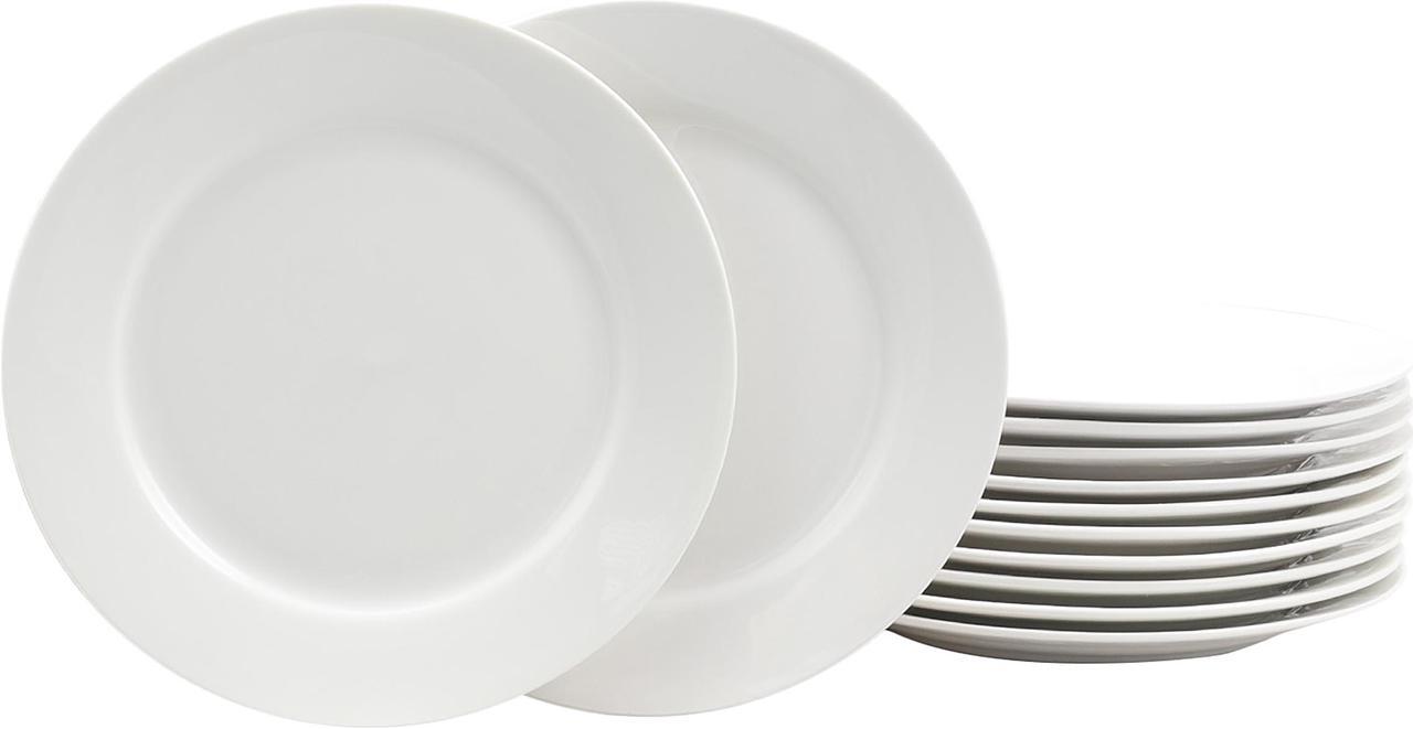 Main image of Gibson Home Noble Court 12 Piece 7.5 inch Dessert Plate Set in White