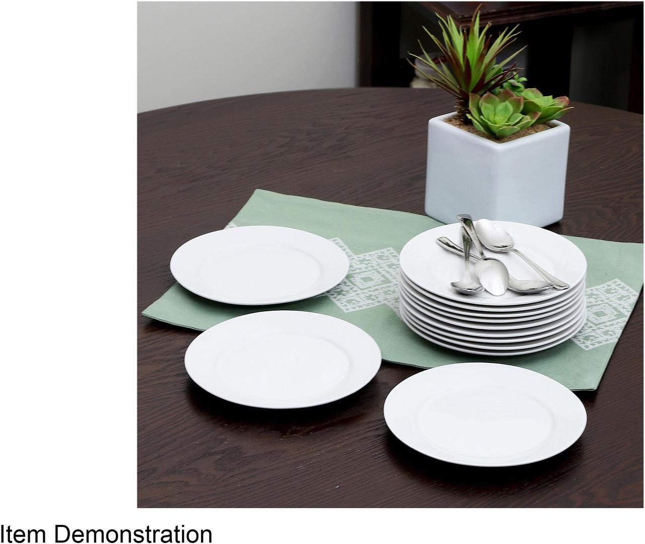 Alt view image 4 of 5 - Gibson Home Noble Court 12 Piece 7.5 inch Dessert Plate Set in White