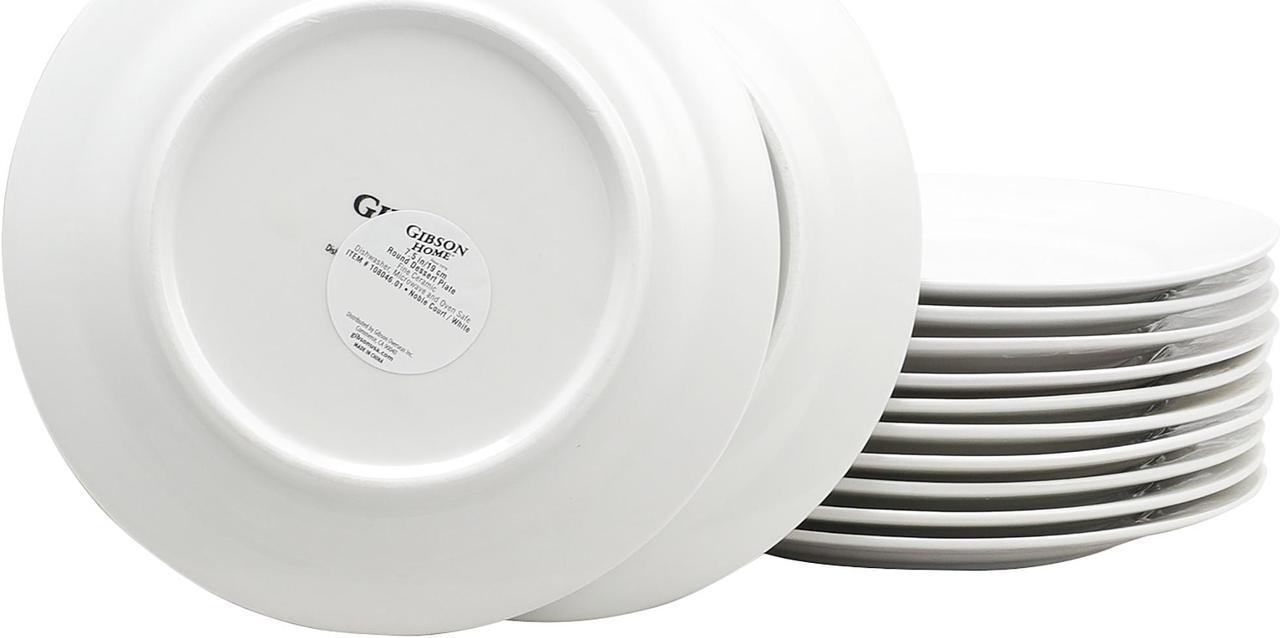 Alt view image 2 of 5 - Gibson Home Noble Court 12 Piece 7.5 inch Dessert Plate Set in White