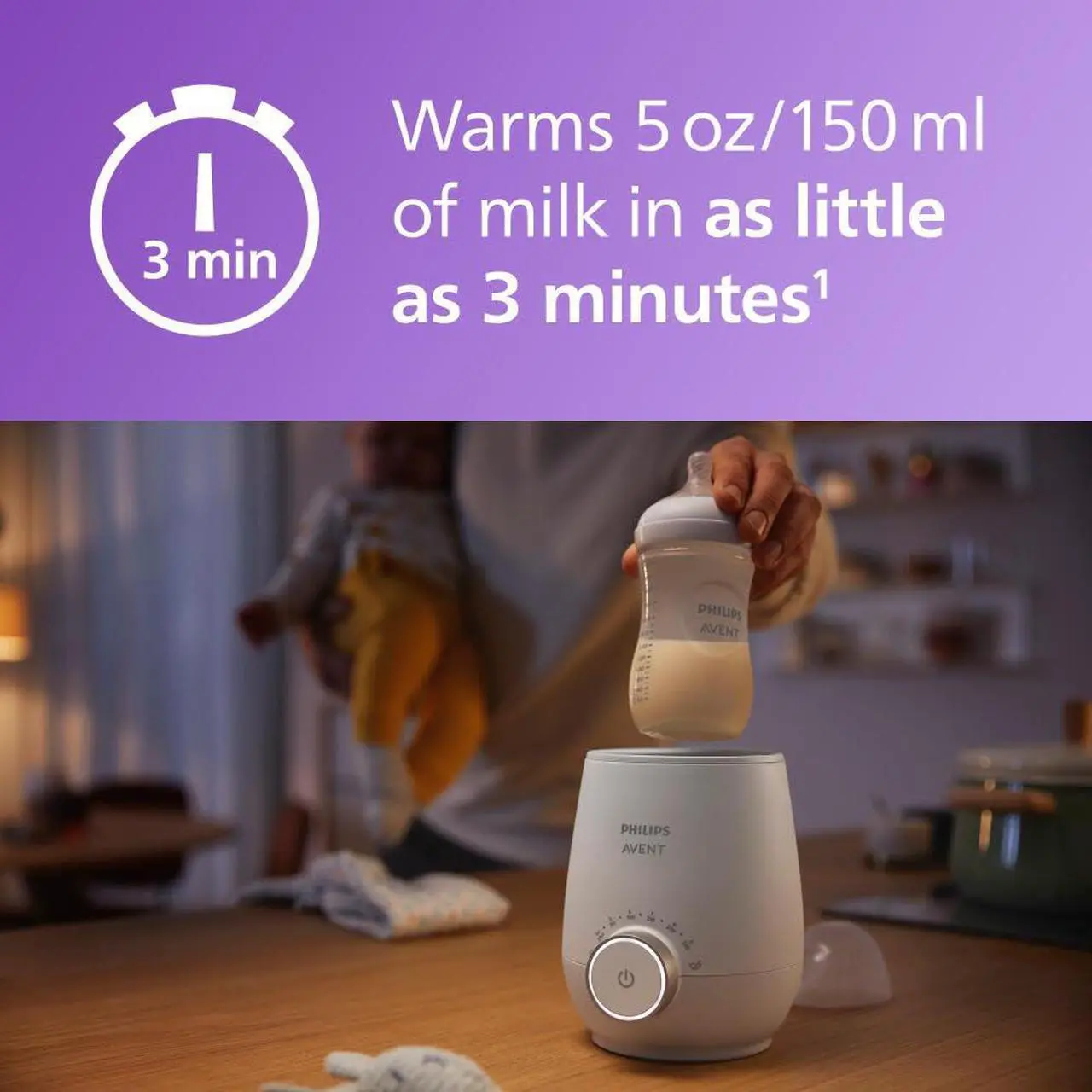 Alt view image 5 of 7 - Philips Avent Fast Baby Bottle Warmer with Smart Temperature Control and Automatic Shut-Off SCF358/00