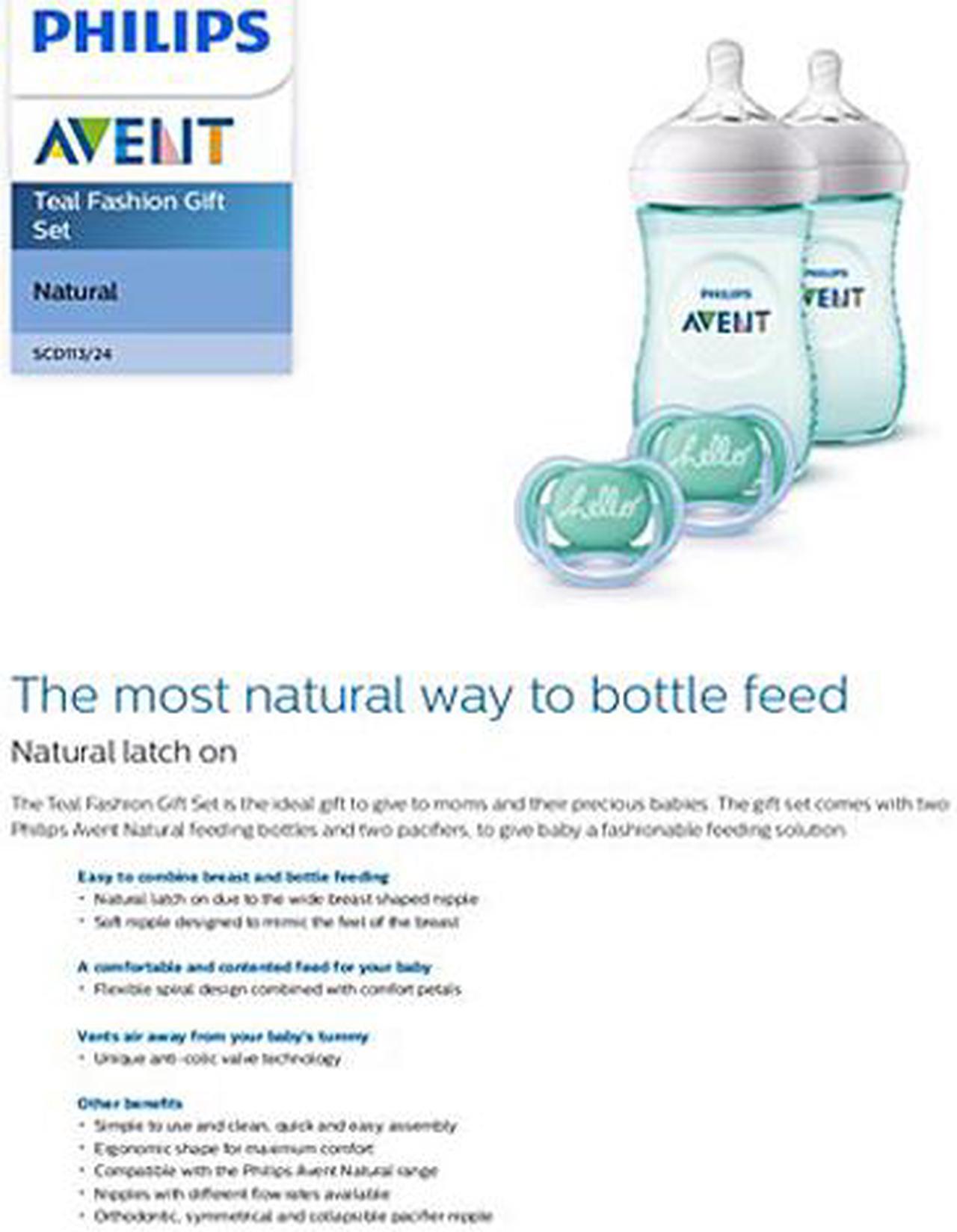 Alt view image 5 of 8 - Philips Avent Natural Baby Bottle Teal Baby Gift Set SCD113/24
