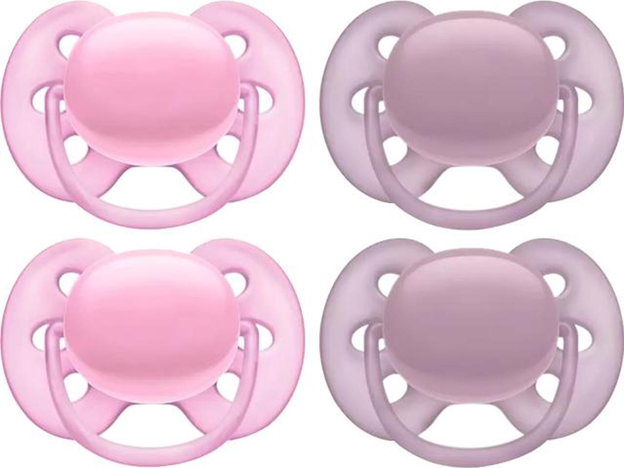 Alt view image 2 of 2 - Philips Avent Ultra Soft Pacifier, 6-18 months, Pink, 4 pack, SCF211/41