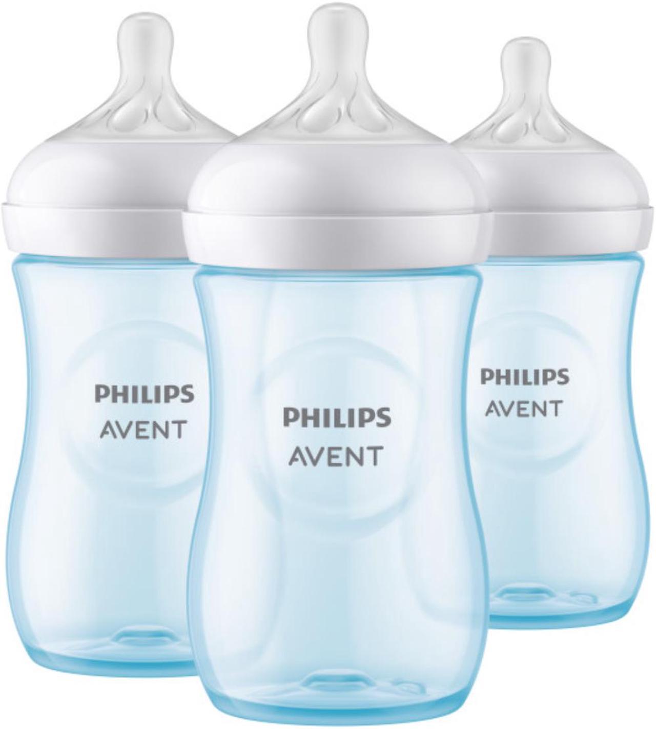 Alt view image 2 of 17 - Philips Avent Natural Baby Bottle With Natural Response Nipple, Blue, 9oz, 3pk, SCY903/23