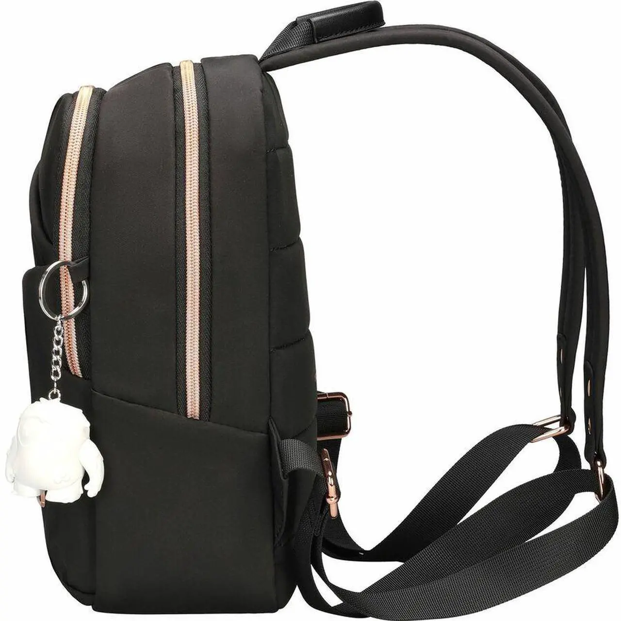 Alt view image 3 of 7 - Swissdigital KATY ROSE NG Black M Backpack - Stylish, Eco-Friendly Bag with Patented USB Charging Port - RFID Protection Pocket - Padded Tablet Compartment (Fits up to 9.75" Tablet) SD1646-01
