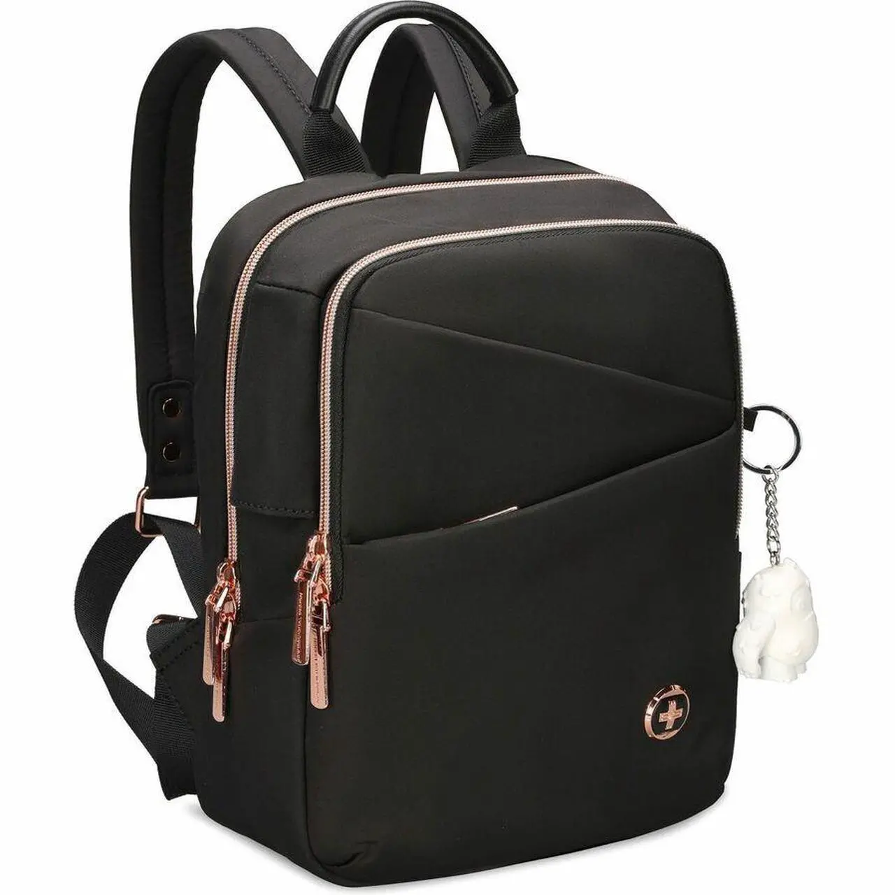 Alt view image 4 of 7 - Swissdigital KATY ROSE NG Black M Backpack - Stylish, Eco-Friendly Bag with Patented USB Charging Port - RFID Protection Pocket - Padded Tablet Compartment (Fits up to 9.75" Tablet) SD1646-01