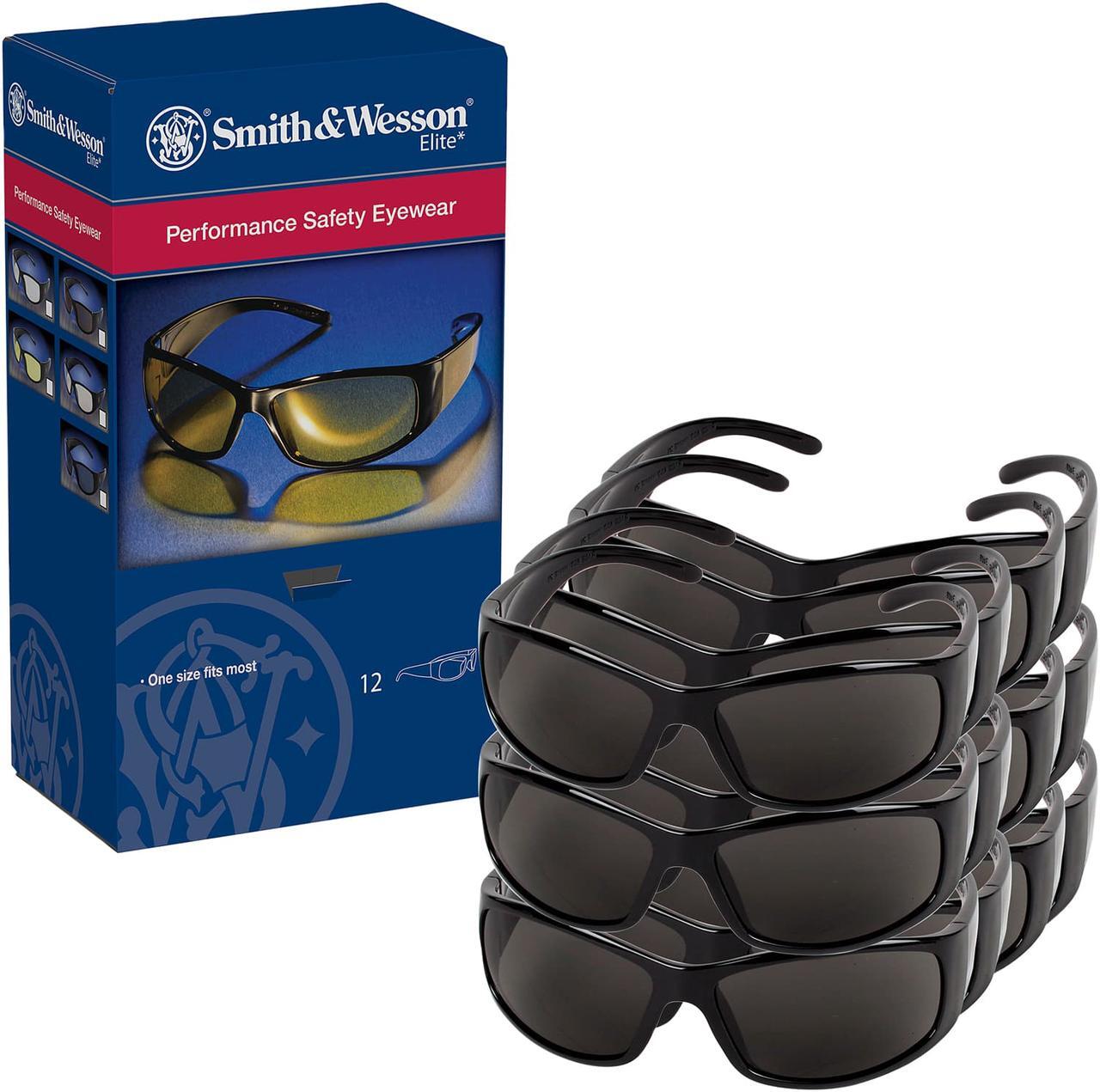 Alt view image 5 of 5 - Smith and Wesson Safety Glasses (21303), Elite Safety Sunglasses, Smoke Anti-Fog Lenses with Black Frame