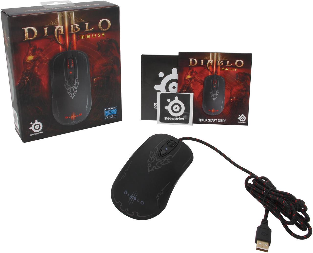 Alt view image 5 of 5 - SteelSeries Diablo III 62151 Black 8 Buttons 1 x Wheel USB Wired Laser Gaming Mouse