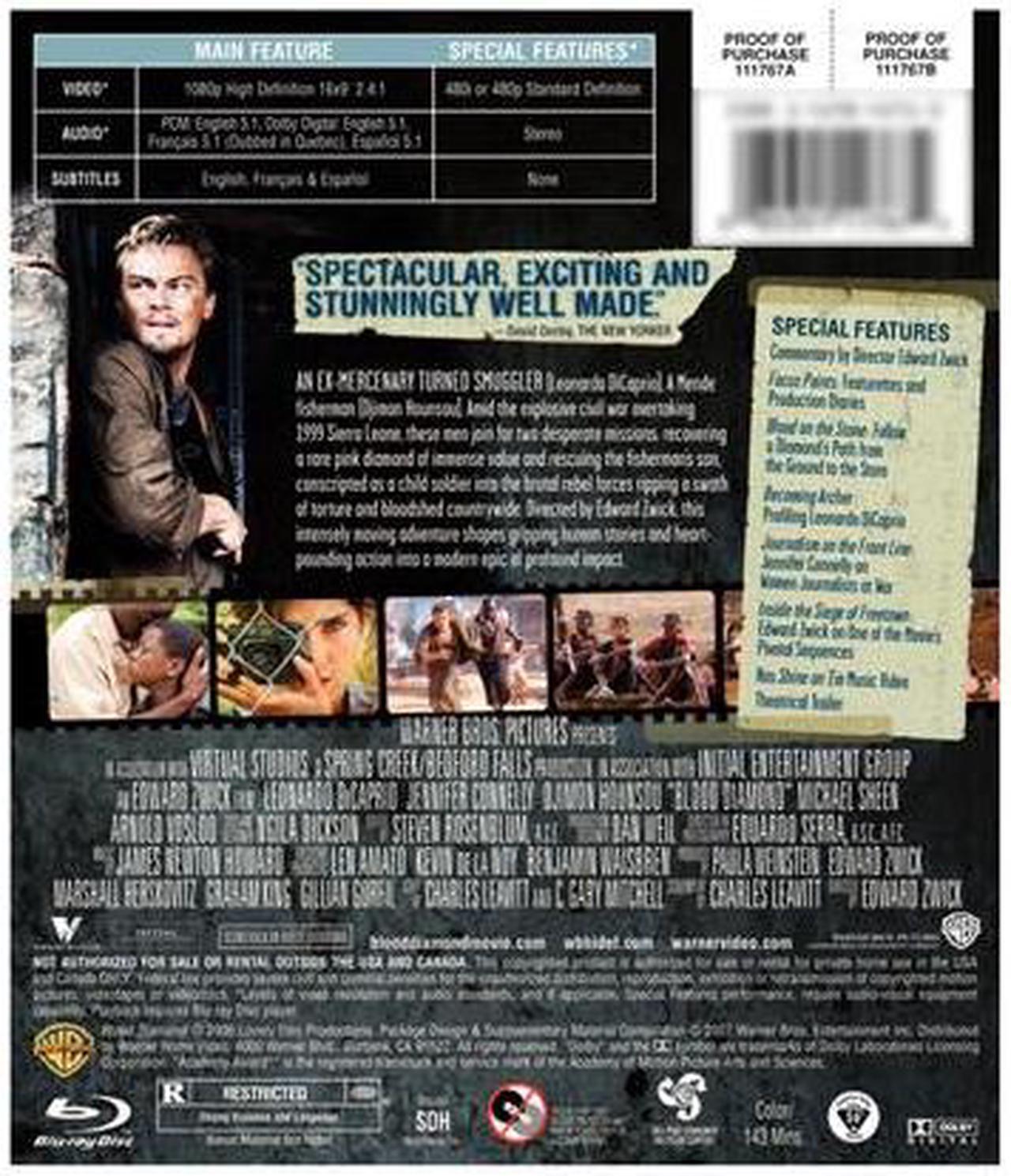 Alt view image 2 of 2 - STUDIO DISTRIBUTION SERVI BLOOD DIAMOND (BLU-RAY/WS-2.40/ENG-SDH/ENG/FR-FORCED/SP-FORED SUB) BR111767