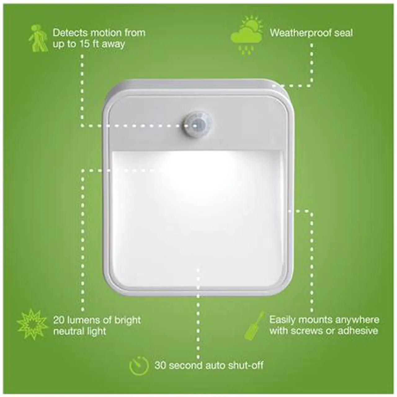 Alt view image 3 of 7 - Mr Beams MB723 Wireless Motion Sensing 20 Lumen LED Stick Anywhere Light, White, 3-Pack