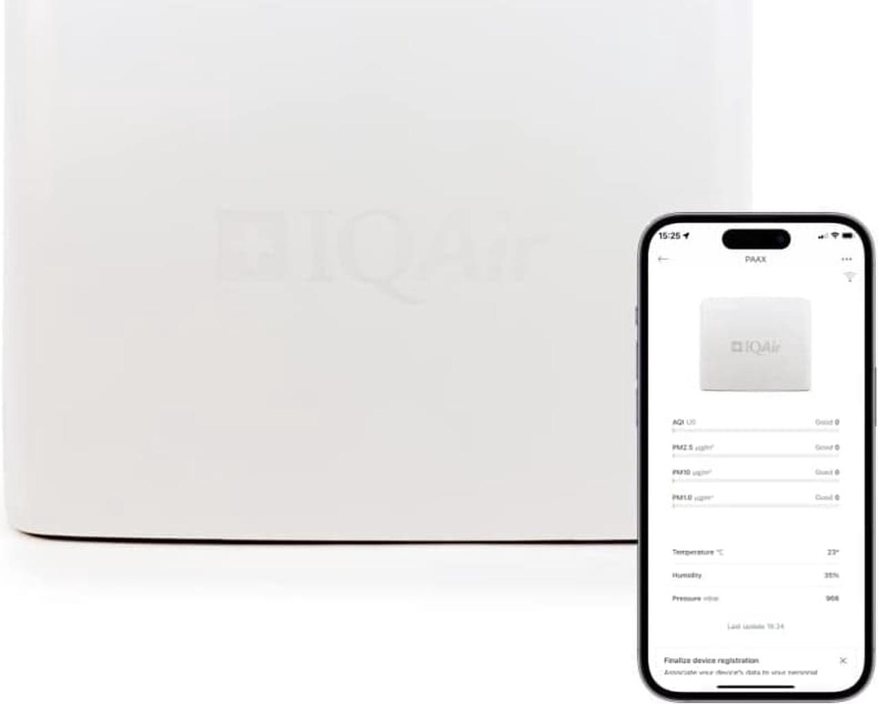 Main image of AirVisual Outdoor - Outdoor Air Quality Monitor, Detects PM1, PM2.5, PM10, CO2, Temperature, Humidity, Pressure; Modular Sensor Design, Wi-Fi, LAN, German Made