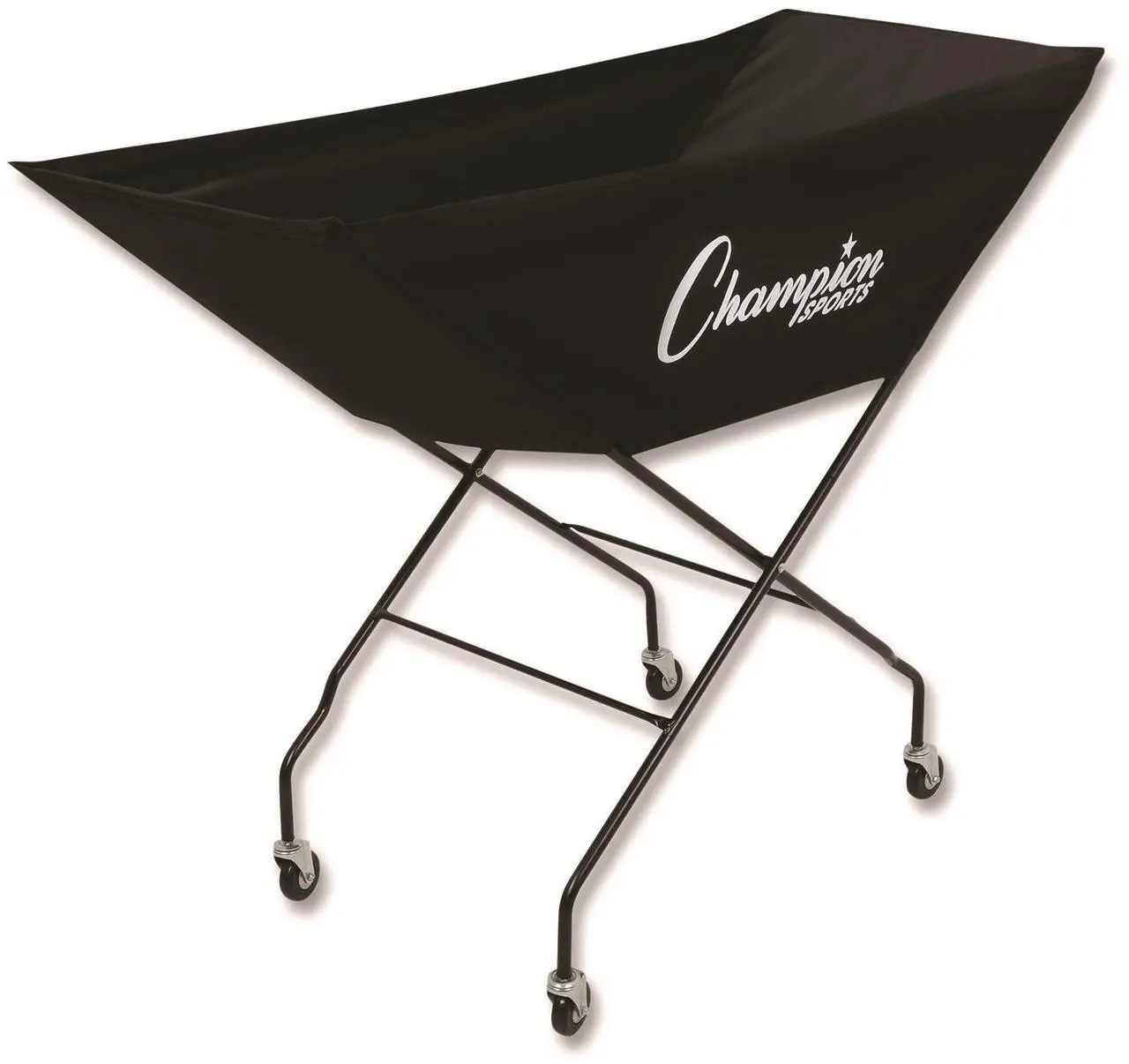 Alt view image 2 of 3 - Champion Sports VCPRO Pro Collapsible Volleyball Cart - 23" x 55" x 41" - Black