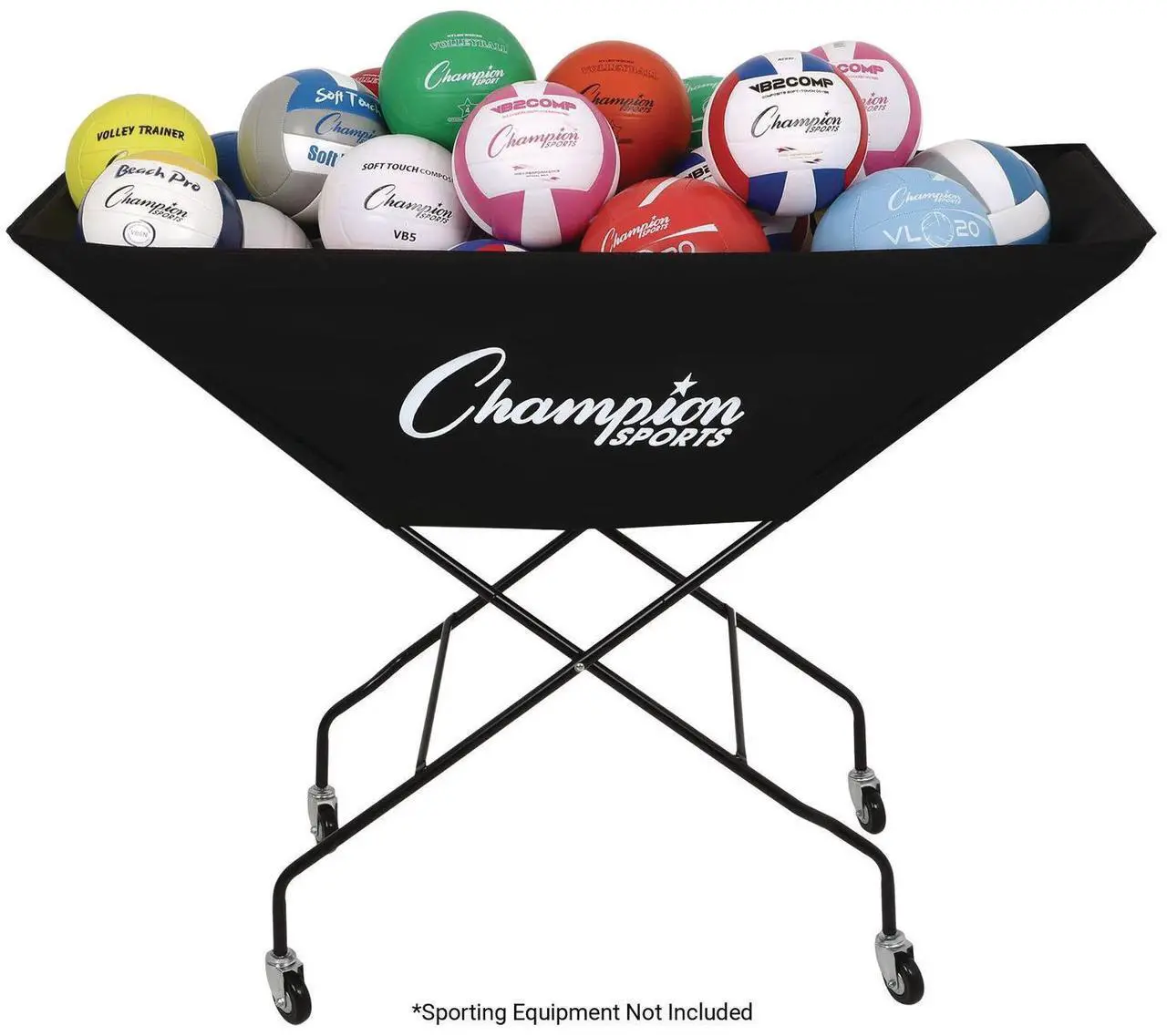 Main image of Champion Sports VCPRO Pro Collapsible Volleyball Cart - 23" x 55" x 41" - Black
