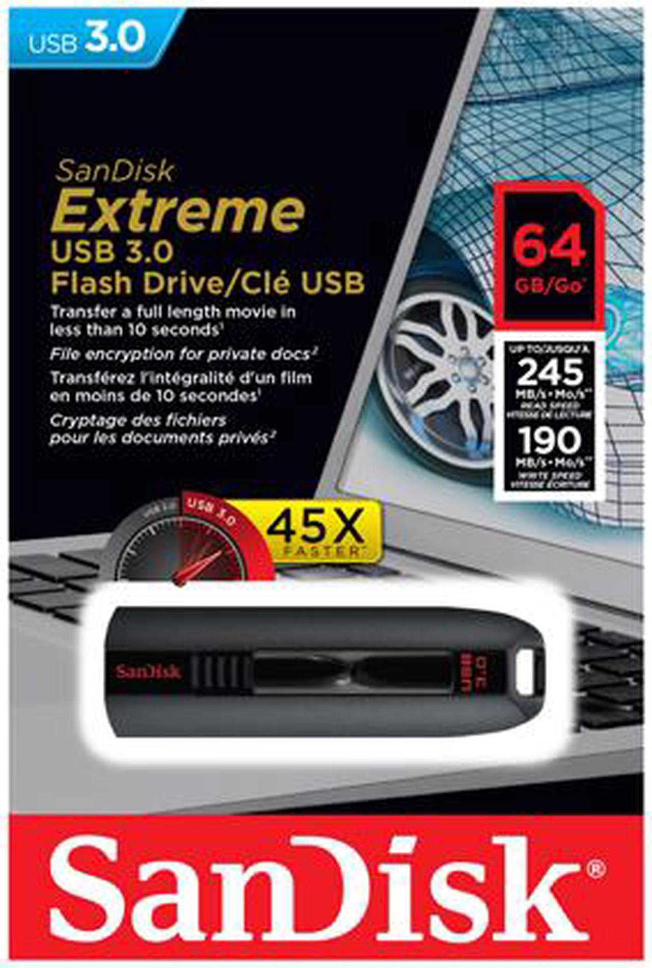 Alt view image 4 of 4 - SanDisk 64GB Extreme CZ80 USB 3.0 Flash Drive, Speed Up to 245MB/s (SDCZ80-064G-GAM46)