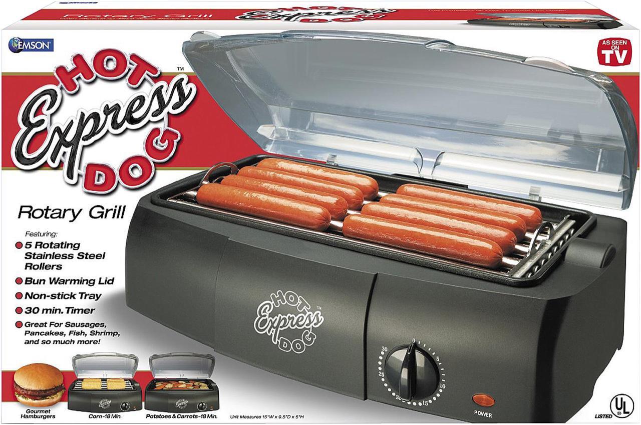 Alt view image 3 of 3 - Hot Dog Express Countertop Hot Dog Electric Cooker, Cooks Up to 8 Hot Dogs Sausages, Kielbasa, Hamburgers and More