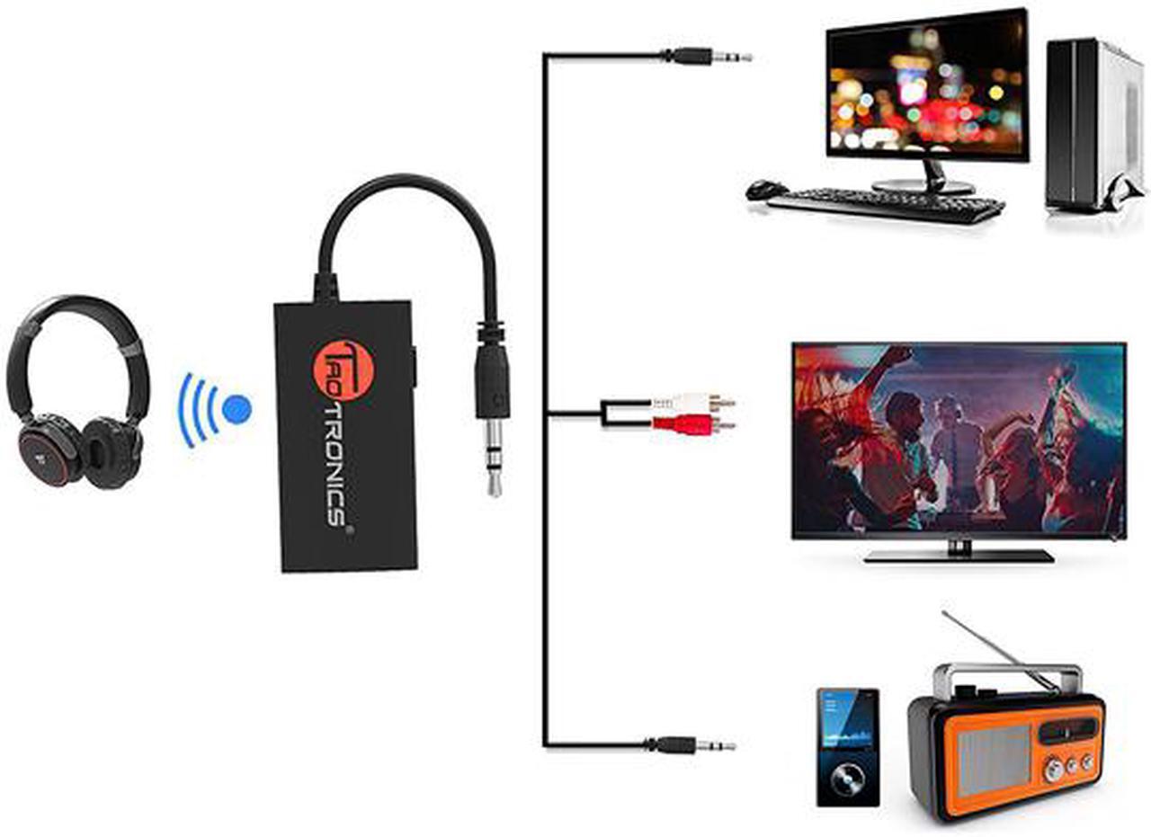 Alt view image 3 of 4 - TaoTronics Wireless Portable Bluetooth Transmitter (Connected to 3.5mm / RCA Audio Devices, Paired with Bluetooth Headphones Speakers, TV Ears) TT-BA01