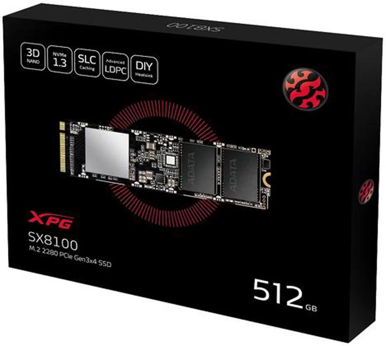 Alt view image 9 of 9 - XPG SX8100 Series: 512GB PCIe Gen3x4 M.2 2280 Solid State Drive