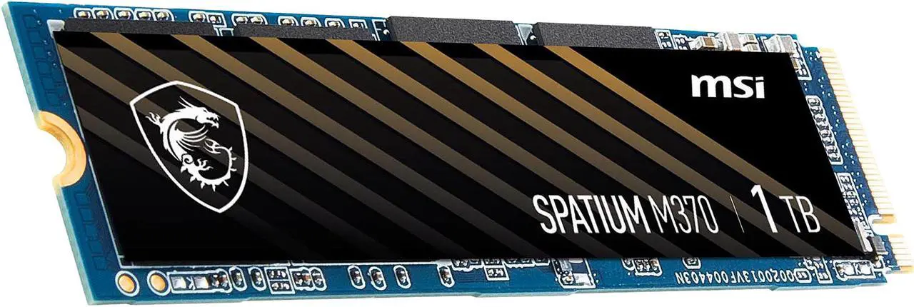 Alt view image 3 of 12 - MSI SPATIUM Series M.2 2280 1TB PCI-Express 3.0 x4, NVMe 1.3 3D NAND Internal Solid State Drive (SSD) M370